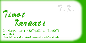 timot karpati business card